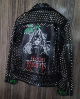 Sex Pistols Inspired Leather Jacket, Silver Studded Patches, Punk Rock ‘Not Dead Born to Lose Live to Win’ Jacket, Rebellious Rocker Fashion